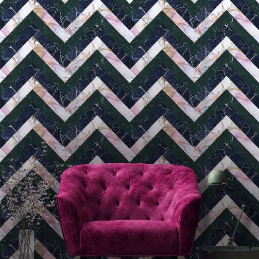 Mid-Century Modern – Marble Herringbone