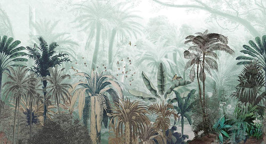 Carlton Gardens in Green - Cobalt - MU12035 - Digital Print - Muance - Kube Contract