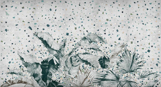 Growing Terrazzo in Green - Cobalt - MU12016 - Digital Print - Muance - Kube Contract