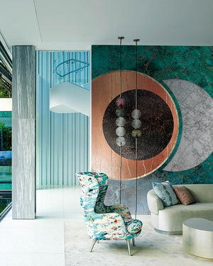 The Circle in Green - Cobalt - MU12073 - Digital Print - Muance - Kube Contract